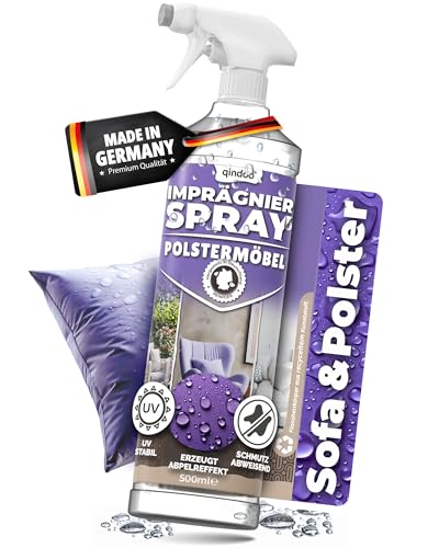 Imprägnierspray für Polster-Möbel, Fleckenschutz für Sofa, Couch & Autositze, Wasser & Schmutz, Qindoo Spray für Imprägnierung von Stoff, Cord und Bezügen, PFC frei, Made in Germany