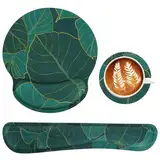 3-in-1 Mousepad Set, Mauspad mit Handauflage + Ergonomisches Tastatur-Handgelenkauflage + Untersetzer, Gelkissen Mousepad für Computer Laptop Zuhause Büro, Einfaches Tippen und Schmerzlinderung (A)