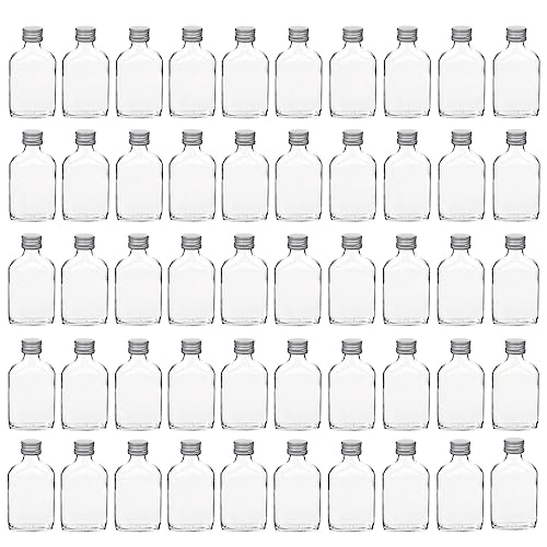 Flaschenland - 50er Set Glasflaschen 100ml, Taschenflasche, Flachmann für Liköre & Tastings oder Produktproben