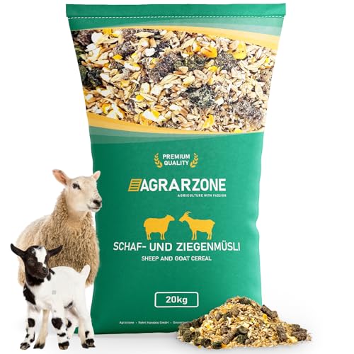 Agrarzone Schaffutter Ziegenfutter Müsli 20 kg - Österreichisches Qualitätsfutter ohne Gentechnik - Für gesunde Schafe & Ziegen - Mehrfach gereinigt & staubfrei