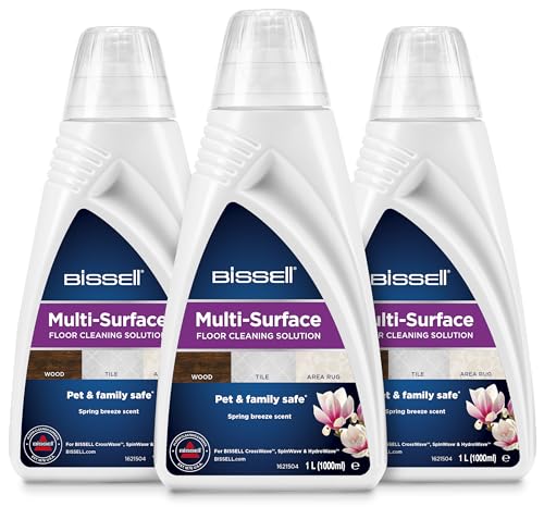 BISSELL Multi Surface Reinigungslösungen Pack | Fleckenreiniger für Holzböden, Laminat und Teppiche | 3 x 1 Liter | Für CrossWave, SpinWave und HydroWave | 2885