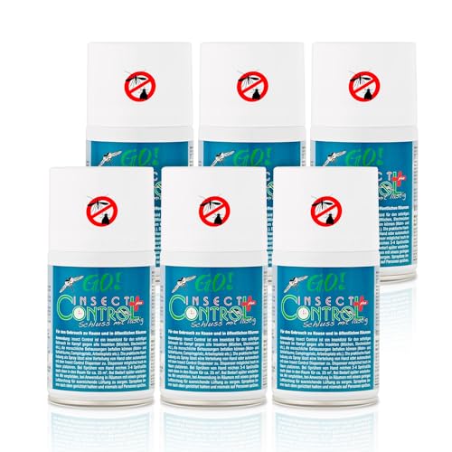 GO! Insect Control VORRAT: 6x Spray-Dosen zu 250ml - (6er-Pack) Insektenspray zur Fliegenabwehr gegen Schnacken, Stech-Mücken, Wespen, Fliegen u.a.(Gänseblümchen-Extrakt)…