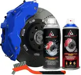 AUTODOMY Bremssattellack Set Spray Sprühfolie für Bremssattel 400ml mit Hoher Temperaturbeständigkeit | Bremssattellack Blau + Bremsreiniger + Stahlbürste für Caliper von Auto und Motorrad