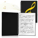 A4 Notenmappem, Music Sheet Chormappe 40 Seiten Notenordner, Wasserdicht Kunststoff Music Folder Notenmappe für Notenblätter für Notenblätter Klavier Gitarre Violine (Schwarz)