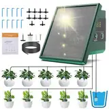 Aceshop Solar Bewässerungssystem, Automatisches Gartenbewässerungssystem mit 10 Timing Modi Tröpfchenbewässerung System mit 10M Schlauch Und 10 StückTropfkopf für Garten Balkon Pflanzen Kübelpflanzen