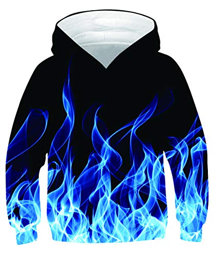 kids4ever Unisex Kinder 3D Hoodie Realistische Druck Kapuzenpullover Herbst Winter Pullover Pulli Sweatshirts Hoody für Jungen Mädchen Teen Alter 12-13