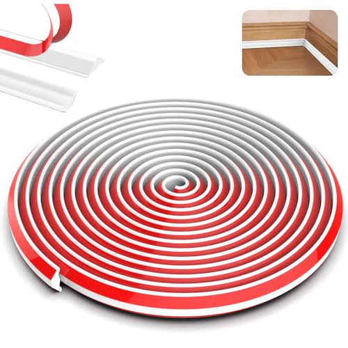 Zocipro 5 Meter Flexible Zierleiste Selbstklebend Deckenleisten, 19mmx 13mm TPE Dreieck Zierleiste Decken Und WandüBergang, Abschlussleiste Küchenarbeitsplatte, FüR Wandkanten Fliesenkanten