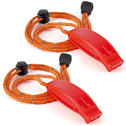 Hipat Notfallpfeife, super Laute Sicherheitspfeife mit Lanyard, ideal für Kajakfahren, Bootfahren, Schwimmen, Überleben im Wasser, Wandern, Camping, Klettern (rot)