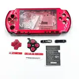 Vollgehäuse, Schutzhülle mit Tasten, Schrauben und Schraubendrehern für Sony PSP 3000, 3001, 3002, 3003 und 3004 rot