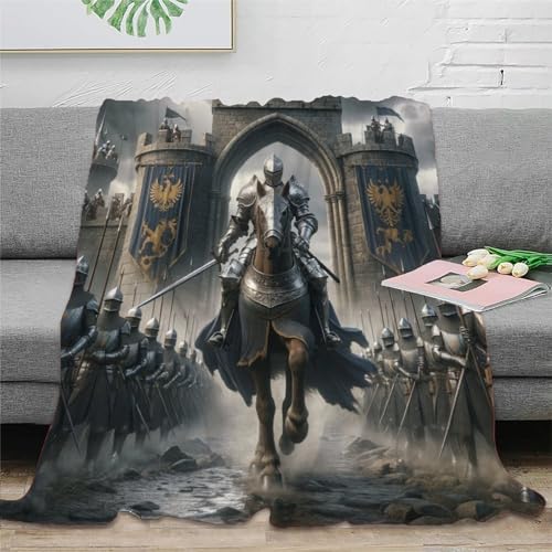 MMUNNA Ritter 3D Drucken Blanket Kolibri Wohndecke Microfaser Bequem Und Atmungsaktiv Schlafdecke Tagesdecke Weich Und Warme Für Teens Erwachsene 80x90inch(200x230cm)