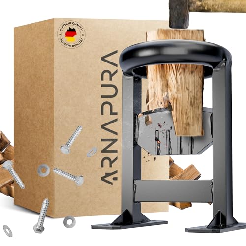 ARNAPURA Holzspalter Manuell | Gefertigt aus Hochfestem Stahl | Anzündholz Spalter | Inklusive Schrauben und Unterlegscheiben