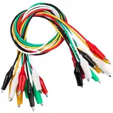 Hanibos 10 Stück 50cm Krokodilklemmen mit Kabel Isolierte Doppelendige Messleitung Messleitungen Krokodilklemmen Multimeter Kabel mit Krokodilklemme für Labor, Elektrische Testarbeit (5 Farben)