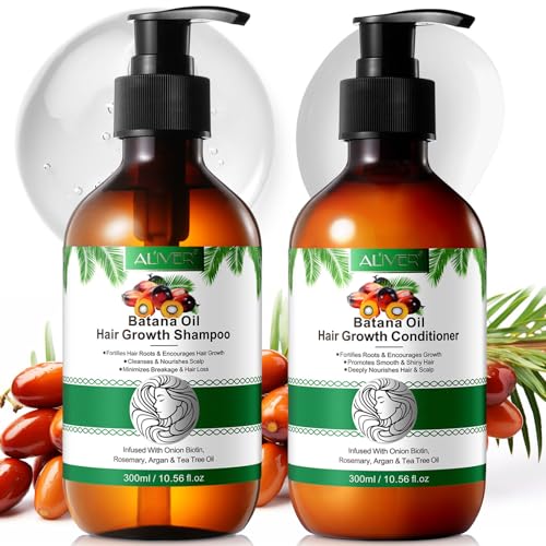 Batana Öl Haarwachstum Shampoo und Conditioner Set, Kräuter Shampoo und Conditioner für dünner werdendes Haar für Frauen & Männer Haarausfall, Haarverdichtung Produkt für Haarpflege