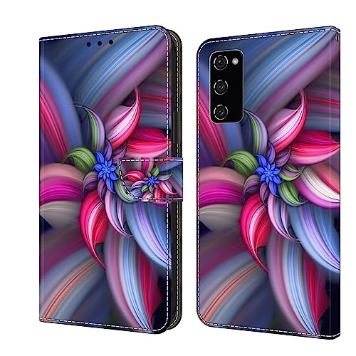 Rnrieyta Miagon Kickstand Flip PU Leder Schutzhülle für Oppo A58 5G,Bunt Muster Hülle Brieftasche Case Cover Ständer mit Kartenfächer,Bunt Blume