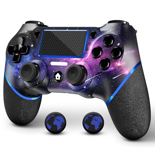 AceGamer Wireless Controller für PS4, Game Controller kompatibel mit PS4/Pro/Slim/PC Gamepad mit Turbo/Zurück Taste/Dual Vibration/6-Achsen Gyro Sensor/Touchpanel