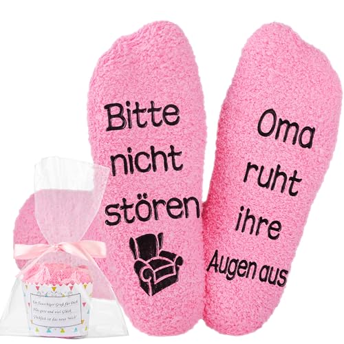 Jeasona Oma Socken Geschenk Weihnachten Geburtstag von Enkel Sinnvolle Besondere für Beste Oma