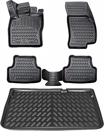 ELMASLINE 3D Gummimatten & Kofferraumwanne Set für KIA SPORTAGE 5 (V) 2022-2025 | Passt Nich in Plug-in-Hybrid!!! | Modelle Ohne Subwoofer