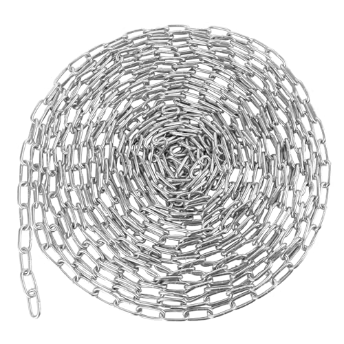 WOPPLXY Verzinkt Metallkette, 10 meter 3mm Kette Meterware, Gliederkette aus Metall, Oberfläche Verzinkt Ankerkette, Schaukelkette zum Aufhängen von Schaukeln, Zäunen, Hängesessel