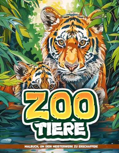 Zoo Tiere Malbuch für Erwachsene: Jumbo Süße Tier-Malvorlagen Für Kinder Zur Entspannung Und Angstreduktion, Geschenkideen Für Alle Altersgruppen.