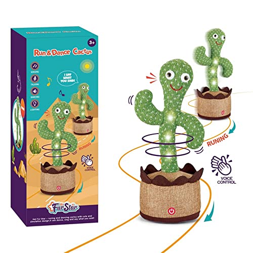 SHAVINGFUN Sprechender Kaktus Tanzender Kaktus Plüschtier,Dancing Cactus Toy,Elektronischer Kaktus Plüschpuppengeschenke für Internationale Kindertagsgeschenke