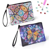 Bastelset Mädchen 6 7 8 9 10 Jahre, Geschenk 6-12 Jahre, 2 Stücke Diamond für Jungen 6-10 Jahre Kleine Kosmetiktasche Diamant Painting Kinder Erwachsene, Farbig