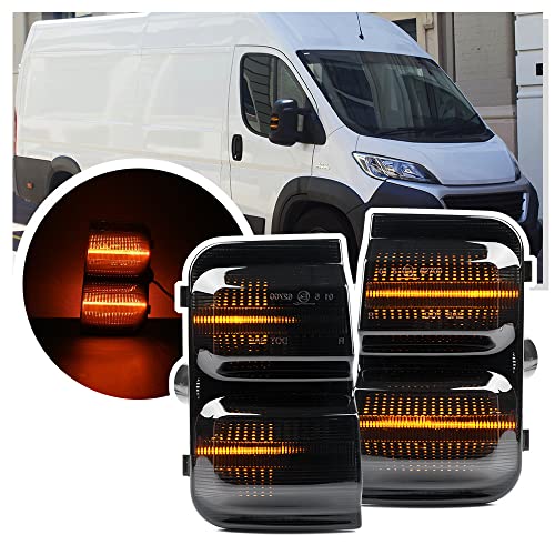 NSLUMO LED Fahrtrichtungsanzeiger SpiegelBlinker kompatibel mit Fi.at Ducato Blinker Van Bus 250 Peugeot Boxer Citroen Jumper Relais 2006-2024 Repeater Beleuchtung seitenmarkierungsleuchten