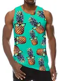 Loveternal Herren 3D Druck Sommer Casual Grafik Sleeveless Tees Ananas Tank Top Muscle Shirt XXL