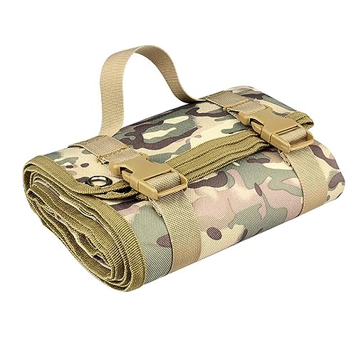 HUGDSB Gepolsterte Schießmatte, aufrollbare Taktische Schießmatte, Liegendschützenmatten Schießdeckenmatte for Langstreckenschießen oder Liegend-Wettkampfjagd(Camo 01)