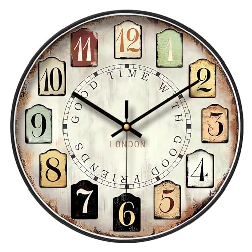 NUOVO Vintage Dekorative Wanduhr Mit Großen Arabischen Ziffern, Klassisch für Wohnzimmer und Schlafzimmer