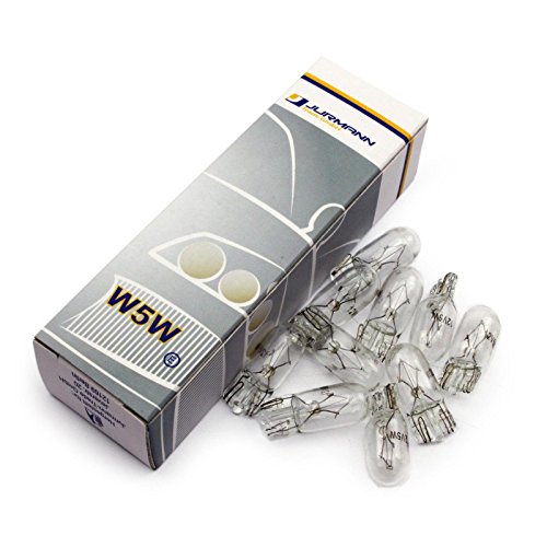 Jurmann Trade GmbH® 10x Stück CLEAR 12V 5W W5W T10 Glassockel Halogen Lampen Autolampen Glühlampe NEU