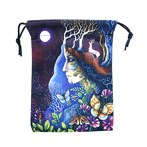 Namvo Tarot Aufbewahrungstasche Keltische Runen Tarotkarten Aufbewahrungstasche Kordelzugbeutel 13x18CM, Dicker Samt Geschenktüten Symbolstickerei Schmuck Kristallbeutel Schutzkartenbrettspiel