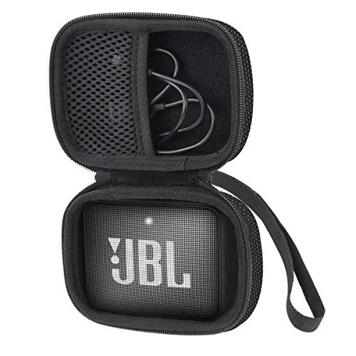 Khanka Hart Tasche Für JBL GO 2 kleine Musikbox portabler Bluetooth Lautsprecher Etui Case.(Für JBL GO 2-Schwarz Reißverschluss)