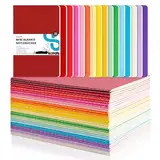 Koogel 32 Stück Kleine Blanko Notizbücher, Notizbuch Journal Tagebuch Notizblöcke Schulhefte 14cm x 9cm Notizbücher mit Kraftpapier-Einband 16 Farben