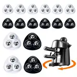 TREABEAR 16PCS Rollen für Möbel, 360 Grad Kugelrollen, Selbstklebende Mini-Kugelrollen, Selbstklebende Kugelrollen, Möbelroller mit 3 Stahlkugeln Anwendbar Auf Kaffeemaschine Mülleimer Küchengeräte