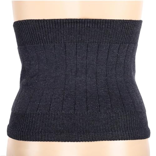 Kiuiom Rückenwärmer,Elastisch Taille Unterstützung,Winter Nierenwärmer,Warm Bauchwärmer Wärmegürtel Lendenwärmer für Hexenschuss Rückenschmerzen Menstruationsbeschwerden(Schwarz)