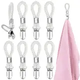 RUIJIE Aufhänger für Handtücher 8 Stück Handtuchclips Handtuch Clips Handtuchhalter Clips Handtuchaufhänger Haken Große Schlaufen Geschirrtuchclip Handtuchklammern Geschirrtücher Halter für Bad Kücher