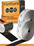 Klettband Selbstklebend Extra Stark Outdoor & Indoor (3M Markenkleber), 20mmx5m schwarz, Klett I Klettverschluss Klebeband, Velcro Tape für DIY, Basteln, Haushalt, Nähen...ToolTopia Handwerksqualität