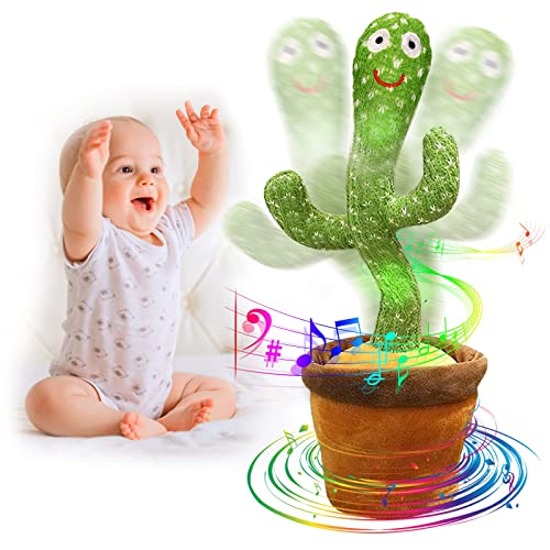 seOSTO Sprechender Tanzender Kaktus Plüschtier, Dancing Cactus Toy, Elektronischer Plüschpuppengeschenke für Internationale Kindertagsgeschenke