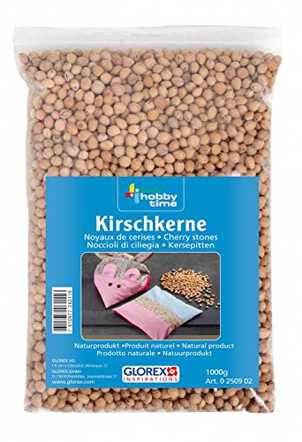 Glorex 0 2509 02 - Kirschkerne, 1000 g, gewaschenes Naturprodukt, ideal für Kirschkernkissen, kann erwärmt werden