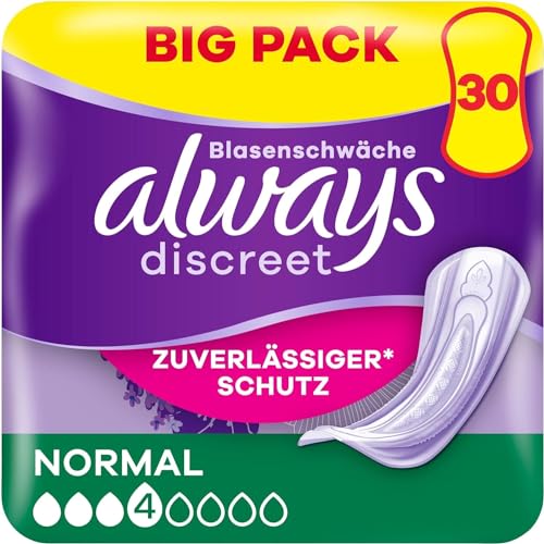 Always Discreet Inkontinenzeinlagen Für Frauen Normal 30 Stück Rundumschutz Unglaubliche Diskretion