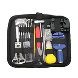 Uhren-Reparatur-Set (147-teilig) – Professionelles Uhren-Service Set mit Tragetasche & Bedienungsanleitung – Batterie, Band, Rückenentferner & Ersatz – Uhren-Befestigungs- & Einstellwerkzeuge, Nicht