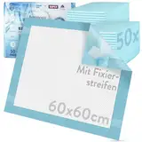 Harmony Care® 50 x Inkontinenz Bettunterlage mit Fixierstreifen - saugstarke Krankenunterlagen 60x60 - rutschfeste Inkontinenzunterlagen einweg