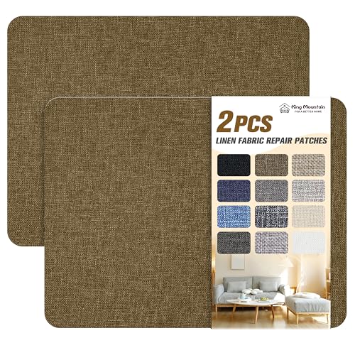 Feines Leinen-Reparaturflicken, selbstklebende Leinenstoff-Flicken, 20,3 x 27,9 cm, mehrfarbig, kann für die Reparatur von Leinensofas und Leinenkleidung verwendet werden (20,3 x 27,9 cm, 2 Stück,