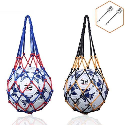 laeeyin 2 Stücke Ballnetz Net Tasche Tragbare Ballnetz Sports Ball Ballnetz für Fußball, Basketball Ballnetz 1 Ball Hoher Dicke Haltegriffe