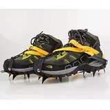 Namvo Ice Spikes, 10 Zähne mit Ski geschweißt Kette Edelstahl Steigeisen, Universal Overlay elastische Schneeschuh Spikes, geeignet für Outdoor-Ski, EIS Wandern, Bergsteigen, in der Länge verstellbar