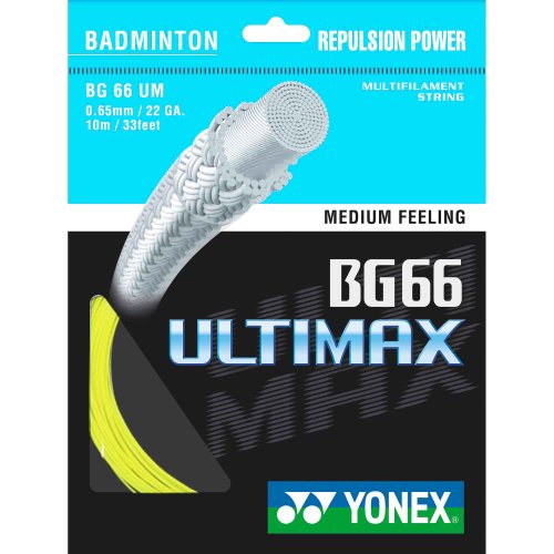 YONEX BG 66 Ultimax Badmintonsaite, Gelb