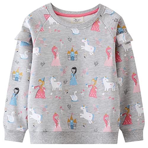 Little Hand Mädchen Sweatshirt für Kinder Baumwolle Top Casual Jumper Kleinkind Langarm Pullover 122