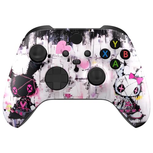 eXtremeRate Front Gehäuse Case für Xbox Series X/S Controller Model 1914, DIY-Ersatz Hülle Faceplate Skin Shell Cover Zubehör für Xbox Core Controller(Lovely Punky Bunny)-KEIN Controller