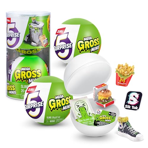 5 Surprise Mega Gross Mini 2 Pack, by ZURU Boys Mystery Collectible Minis Brands Parody, Surprise Unboxing Toy (2 Pack)