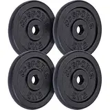 ScSPORTS® Hantelscheiben - Set, 10/20/30/40kg, 30/31mm Bohrung, Gusseisen, Schwarz - Hantelscheiben-Set, Gewichtsscheiben, Hantelgewichte, Fitness Scheiben, Gewichte für Hantel (20 KG (4 x 5 kg))